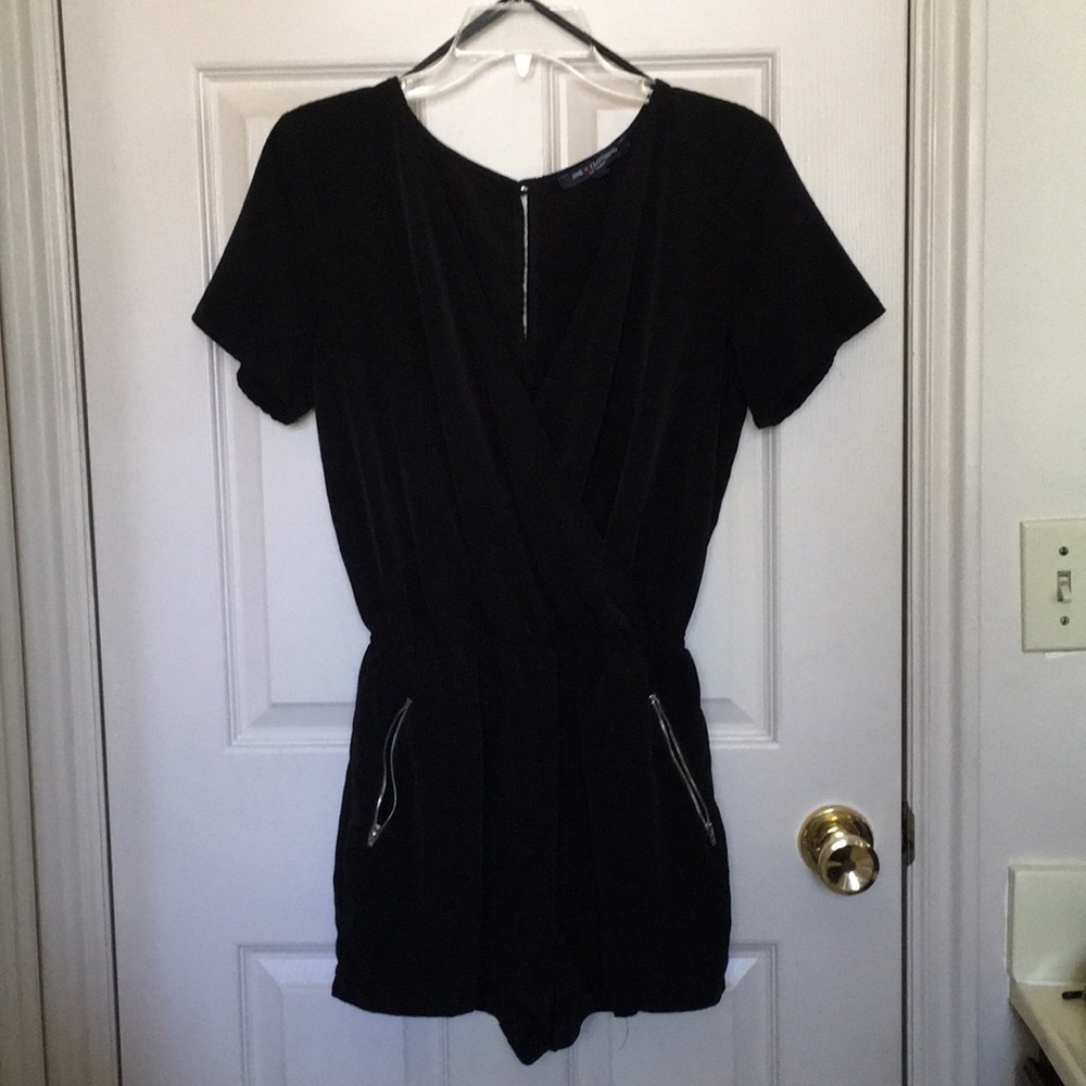Black Romper with Pockets